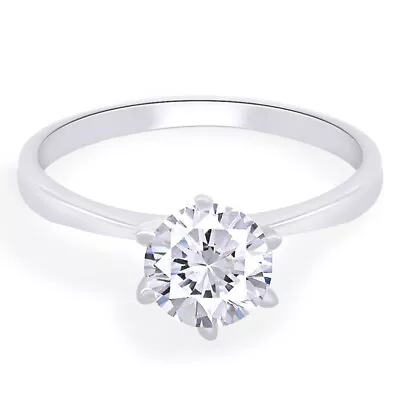2 Ct Round Solitare Diamond Wedding Ring 14k White Gold Plated 925 (Size 10) • $77.61