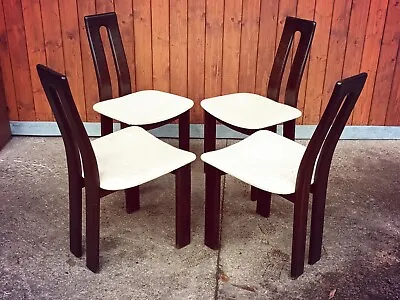 4x Dining Room Chairs Vintage Designer Chair Wood 60er Brutalist Danish 70er • $249.79