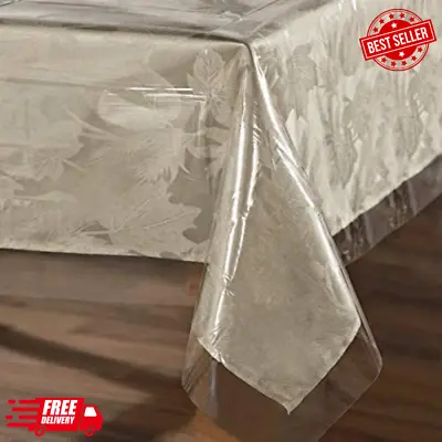 Clear Plastic 100% Waterproof Tablecloth - 60 X 102 Inch - Vinyl PVC Rectangle T • $21.90