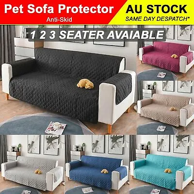 2023 1/2/3 Seater Pet Sofa Protector Cover Quilted Couch Covers Lounge Slipcover • $27.99