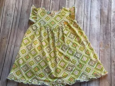 Matilda Jane Size 8 House Of Clouds Skipper Dress Pearl Diamond Yellow Pink Gree • $29.99