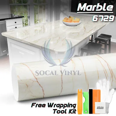 Gloss Marble Granite Vinyl Wrap Sticker Wallpaper Home Counter Top 6729 • $4.99