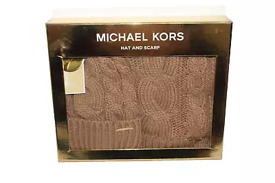 Michael Kors 2 Piece Set Knit Brown Scarf Hat Brand New With Tags In Box Sealed • $29.59