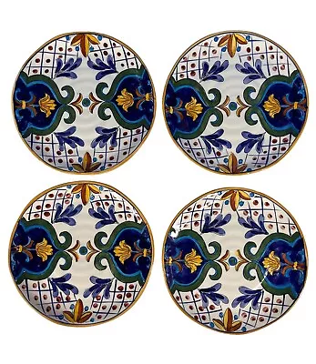 Maxcera Terra Bella Handpainted Plates Colorful 8  Diameter. Set Of 4 • $19