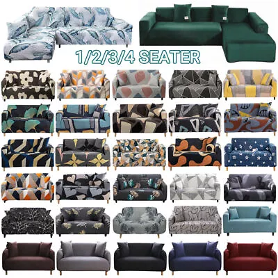 Sofa Covers 1 2 3 4 Seater High Stretch Lounge Slipcover Protector Couch Cover • $21.99