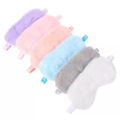  6 Pcs Faux Rabbit Fur Blackout Sleeping Child Furry Eye Covers For • £16.29