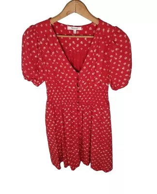 NWT Madewell Womens Size XS Red Short Sleeve Sophia Mini Dress In Bandana Flower • $55