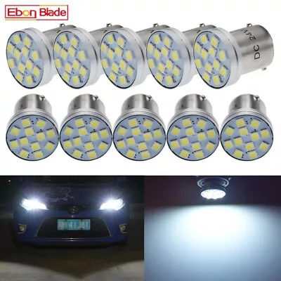 10X 24V 24 Volt WHITE LED BA15S 12SMD WHITE 1156 BA15S P21W BRIGHT FOR TRUCK BUS • $13.98