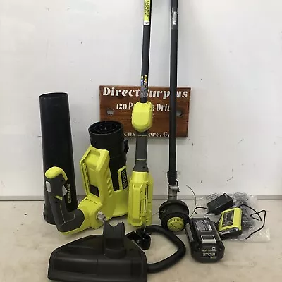 Ryobi 40V 15  Trimmer Weed Eater And Leaf Blower Combo W/ Battery & Charger • $91