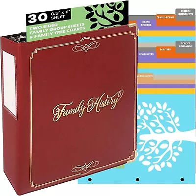 Performore Family History Binder 3 Inch Genealogy Ring Binder. • $80