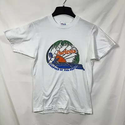 Vtg Single Stitch Charlevoix Mi Tropics Of The North Graphic T-Shirt M 80's Tee • $25.99