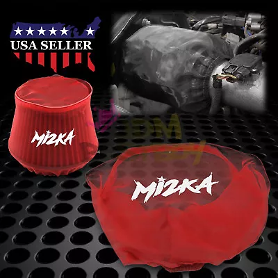 Red Engine Cold Air Intake Pre Filter Conical Cover Water Repellent Washable • $14.88
