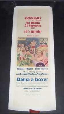 RARE JACK DEMPSEY MAX BAER PRIMO CARNERA Boxing Movie Poster PRIZEFIGHTER LADY • $750