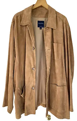 BROOKS BROTHERS Supple Suede Shirt Jacket Brown Sz XL • $159.95