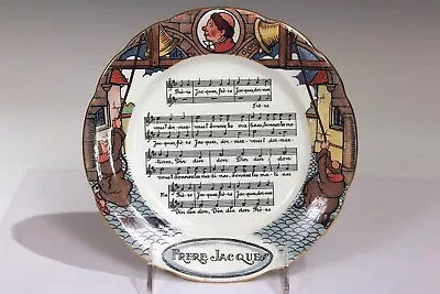 Sarreguemines French Pottery Plate Frere Jacques Nursery Rhyme Chansons Et Ronde • $45