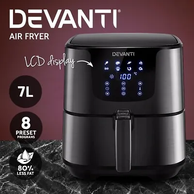 Devanti Air Fryer 7L LCD Fryers Oven Airfryer Healthy Cooker Oil Free Kitchen • $81.95