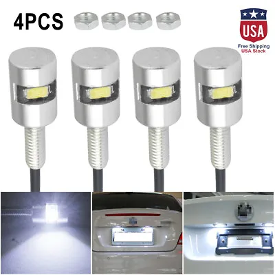 4PCS Motorcycle Car SMD LED License Plate Light Screw Bolt Lamp Bulbs Universal • $8.99