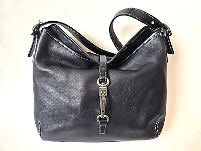 Vintage Coach Hampton Clip Hobo Shoulder Bag Black Leather 9266 • $124.99