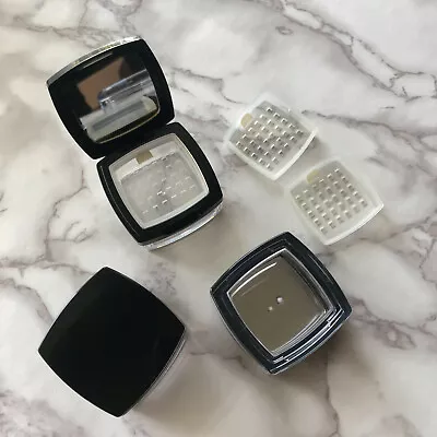 4  Cosmetic Sifter Jars & Seal Square Makeup Containers W/ Mirror 15 Gram • $15.95