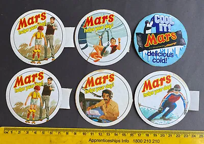 Bundle Of 6 Vintage Mars Bar Chocolate Confectionery Stickers • $25