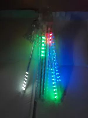 Meteor Shower Rain Lights 12 Inch 8 Tubes 288 Multi-Colored LED's New Open Box • $8.50