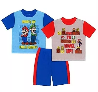 SUPER MARIO BROS. & LUIGI 3-Piece Pajamas Sleepwear Set NWT Boys Size 4 Or 6 $38 • $22.80