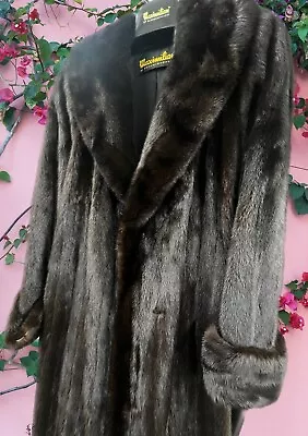 $12K Maximilian Luxury Mink Fur Coat 52” BLACKGLAMA Sweep 152”Shawl Collar Appr • $2995