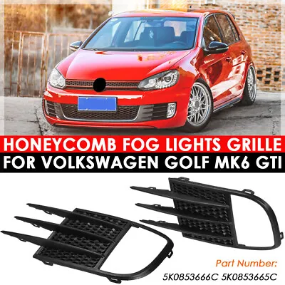 $30.99 • Buy Front Bumper Lower Side Grill Foglamp Foglight Grilles For VW Golf GTI MK6 09-13