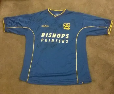 £100 • Buy Portsmouth FC Bishops Printers Signed Blue Shirt XL