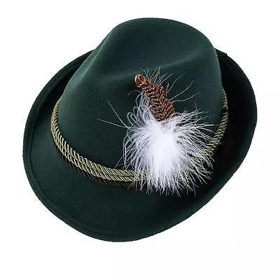 Alpine Hats With Feather Soft Oktoberfest German Hats For Adults Bavarian Hat • $11.40