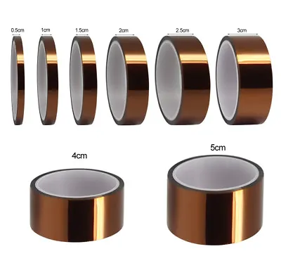 30M Heat Resistant High Temperature Polyimide Film Kapton Tape Hot Self Adhesive • £4.99