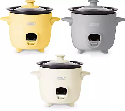 Dash Mini Rice Cooker Grey Yellow Cream Steamer Nonstck Warming 2 Cup Oatmeal • $19.99