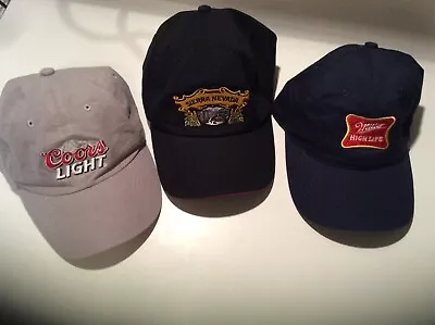 3 Beer LOGO Hats Lot Of 3 Caps Miller Coors Light Sierra Nevada  • $17.95