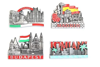 Unique Metal Fridge Magnet Gift Worlds Cities Collectables Madrid Milan Paris 3D • £4.50