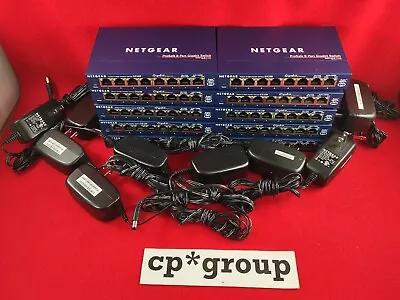 LOT OF 10 NETGEAR GS108 ProSafe 8-Port GbE Unmanaged Switch W/ Power Adapter • $119.99