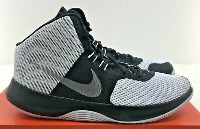 NIKE Mens Air Precision Basketball Shoe 898455 102 White / Grey / Black   • $50.99