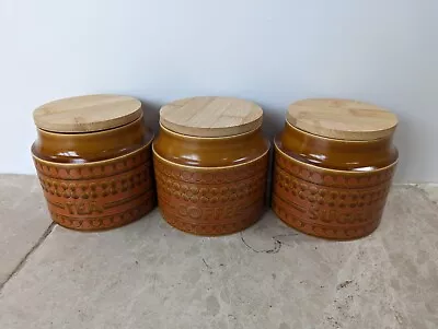 Vintage Hornsea Saffron Pottery Canister X 3 | Tea Coffee Sugar Jars | 1970s • £29.99