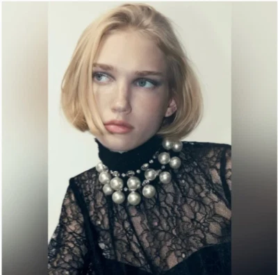 $59 • Buy Zara Pearl Jewel Necklace Bnwt