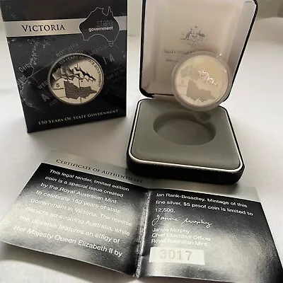 2006 $5 150th Anniversary Of State Gov Victoria 1oz Silver Proof 0.999 Coin. RAM • $55