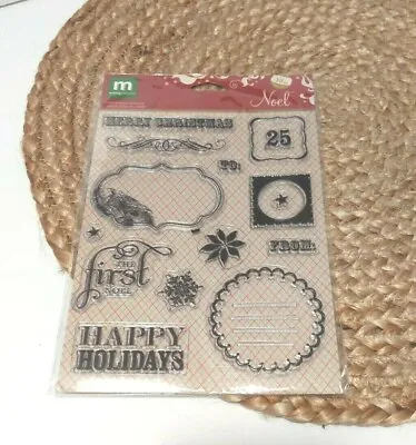 Making Memories Noel Clear Stamp Set Merry Christmas To From Snowflake • $8.99