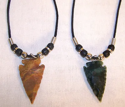 2 SOLID STONE ARROWHEAD NECKLACE Arrow Head Jewelry New Mens Womens Unisex Rock • $11.49