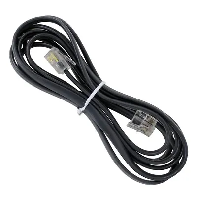 RJ11 Telephone Line Cord Cable 6P4C DSL Modem Fax Phone To Wall Black 6 Ft. • $2.95
