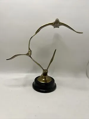 MCM Birds In Flight Sculpture Brass Marble C Jere Style Artisan House • $30