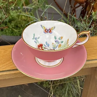 £39.99 • Buy Aynsley Butterfly Butterflies Pink Cabinet Tea Cup & Saucer - Made In England