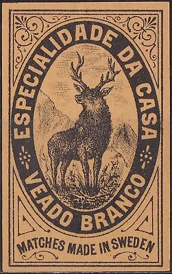 Old Matchbox Label Sweden Especialidade Da Casa Veado Branco • $3.39