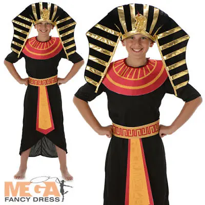 Egyptian Pharaoh Boys Fancy Dress Ancient Egypt King Kids Historical Costume New • £8.99