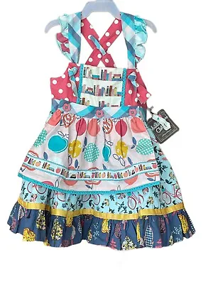 NWT  Matilda Jane Bike Path Knot Dress Size 2 Removable Apron Item 30004D MJ-167 • $30