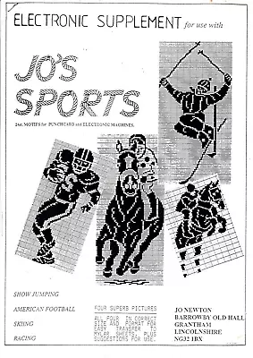 Jo's Sports Machine Knitting Pattern 4 Designs For 24st Punchcards Jo Newton  • £4.95