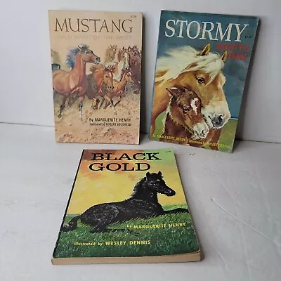 3 Vtg 1970s Horse Paperback Books Black Gold Stormy Mistys Foal Mustang Wild • $20