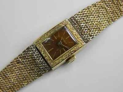 Vintage Tissot 10k Gold Plated Ladies Watch Original 10k Gold Filled Band - Runs • $35